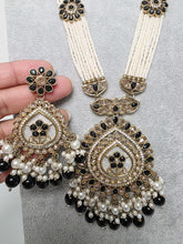 Black Long Antique Polki Necklace/Indian Long Necklace/Pakistani Necklace\ Mala/Indian Jewelry/Punjabi Jewelry/Indian Wedding/Rani Haar