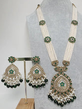 Green Long Antique Polki Necklace/Indian Long Necklace/Pakistani Necklace\ Mala/Indian Jewelry/Punjabi Jewelry/Indian Wedding/Rani Haar