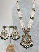 Green Long Antique Polki Necklace/Indian Long Necklace/Pakistani Necklace\ Mala/Indian Jewelry/Punjabi Jewelry/Indian Wedding/Rani Haar