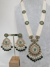 Green Long Antique Polki Necklace/Indian Long Necklace/Pakistani Necklace\ Mala/Indian Jewelry/Punjabi Jewelry/Indian Wedding/Rani Haar