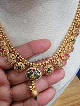 RubyGreen Heritage Delicate Gold Necklace/Gold Necklace/Indian Choker/South Indian Necklace/One Gram Gold /Heritage Jewelry/South Indian