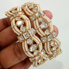 Moissanite Tyaani premium kundan gold plated openable bangle Pair/Statement bangles/Designer,Celebrity/Bridal /Indian Wedding/Pakistani