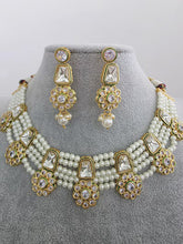 White Meenakari uncut kundan Cz Pearl Choker necklace,Kundan Gold necklace/Traditional/Ethnic Necklace/Indian Pakistani wedding Jewelry