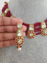 Ruby Red Meenakari uncut kundan Cz Pearl Choker necklace,Kundan Gold necklace/Traditional/Ethnic Necklace/Indian Pakistani wedding Jewelry