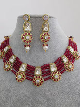 Ruby Red Meenakari uncut kundan Cz Pearl Choker necklace,Kundan Gold necklace/Traditional/Ethnic Necklace/Indian Pakistani wedding Jewelry