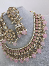 Pink Shadow Stone Kundan Necklace Set/ Bollywood Jewelry/ Indian jewelry/ Pakistani necklace/Punjabi/bridal necklace/Indian wedding