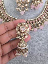 Pink Shadow Stone Kundan Necklace Set/ Bollywood Jewelry/ Indian jewelry/ Pakistani necklace/Punjabi/bridal necklace/Indian wedding