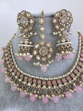 Pink Shadow Stone Kundan Necklace Set/ Bollywood Jewelry/ Indian jewelry/ Pakistani necklace/Punjabi/bridal necklace/Indian wedding