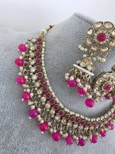 HotPink Shadow Stone Kundan Necklace Set/ Bollywood Jewelry/ Indian jewelry/ Pakistani necklace/Punjabi/bridal necklace/Indian wedding