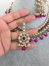 Purple Shadow Stone Kundan Necklace Set/ Bollywood Jewelry/ Indian jewelry/ Pakistani necklace/Punjabi/bridal necklace/Indian wedding