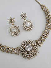 Victorian CZ American Diamond Hasli Necklace/CZ Pota Stones Necklace/Elegant/Unique Jewelry/Indian/Pakistani/Bollywood/Indian Wedding