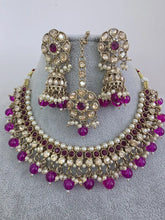 Purple Shadow Stone Kundan Necklace Set/ Bollywood Jewelry/ Indian jewelry/ Pakistani necklace/Punjabi/bridal necklace/Indian wedding