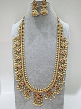 RubyGreen Antique Gold Lotus Long Necklace/Gold Necklace/South Indian Necklace/One Gram Gold /Temple Jewelry/South Indian jewelry