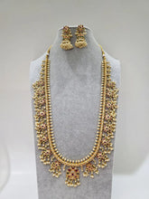 RubyGreen Antique Gold Lotus Long Necklace/Gold Necklace/South Indian Necklace/One Gram Gold /Temple Jewelry/South Indian jewelry