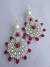 Ruby Long Cocktail CZ Diamond Earring, American Diamond earrings/Indian Jewelry/Pakistani Jewelry,CZ earrings/AD earrings/Gift for her