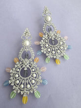 Multi Long Cocktail CZ Diamond Earring, American Diamond earrings/Indian Jewelry/Pakistani Jewelry,CZ earrings/AD earrings/Gift for her