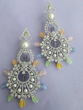 Multi Long Cocktail CZ Diamond Earring, American Diamond earrings/Indian Jewelry/Pakistani Jewelry,CZ earrings/AD earrings/Gift for her