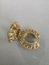 MintPink Moissanite Gold-plated polki Hoop Earrings/Bali/Traditional earrings/Trendy earrings/Statement earrings/Bridal /Pakistani/Punjabi