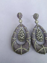 Purple CZ Nano Korean Diamond earrings/diamond earrings/Indian/Pakistani/Bollywood/CZ earrings/AD earrings/Statement earrings/Gift for her