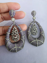 Purple CZ Nano Korean Diamond earrings/diamond earrings/Indian/Pakistani/Bollywood/CZ earrings/AD earrings/Statement earrings/Gift for her
