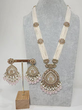 Pink Long Antique Polki Necklace/Indian Long Necklace/Pakistani Necklace\ Mala/Indian Jewelry/Punjabi Jewelry/Indian Wedding/Rani Haar