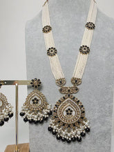 Black Long Antique Polki Necklace/Indian Long Necklace/Pakistani Necklace\ Mala/Indian Jewelry/Punjabi Jewelry/Indian Wedding/Rani Haar