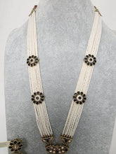 Black Long Antique Polki Necklace/Indian Long Necklace/Pakistani Necklace\ Mala/Indian Jewelry/Punjabi Jewelry/Indian Wedding/Rani Haar