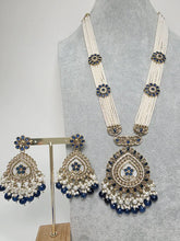 Blue Long Antique Polki Necklace/Indian Long Necklace/Pakistani Necklace\ Mala/Indian Jewelry/Punjabi Jewelry/Indian Wedding/Rani Haar