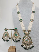 Green Long Antique Polki Necklace/Indian Long Necklace/Pakistani Necklace\ Mala/Indian Jewelry/Punjabi Jewelry/Indian Wedding/Rani Haar