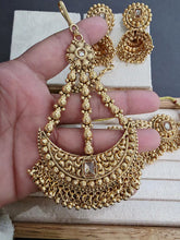 One Gram Antique Gold Choker Necklace/Punjabi necklace with Jhumka, Tikka, and Passa /Wedding necklace/Gold Necklace/Indian necklace