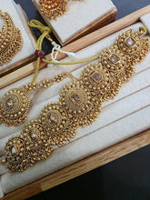 One Gram Antique Gold Choker Necklace/Punjabi necklace with Jhumka, Tikka, and Passa /Wedding necklace/Gold Necklace/Indian necklace