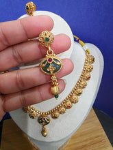 RubyGreen Heritage Delicate Gold Necklace/Gold Necklace/Indian Choker/South Indian Necklace/One Gram Gold /Heritage Jewelry/South Indian