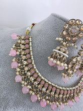 Pink Shadow Stone Kundan Necklace Set/ Bollywood Jewelry/ Indian jewelry/ Pakistani necklace/Punjabi/bridal necklace/Indian wedding