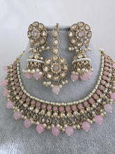 Pink Shadow Stone Kundan Necklace Set/ Bollywood Jewelry/ Indian jewelry/ Pakistani necklace/Punjabi/bridal necklace/Indian wedding