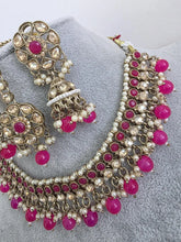 HotPink Shadow Stone Kundan Necklace Set/ Bollywood Jewelry/ Indian jewelry/ Pakistani necklace/Punjabi/bridal necklace/Indian wedding