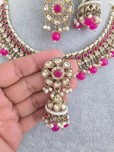 HotPink Shadow Stone Kundan Necklace Set/ Bollywood Jewelry/ Indian jewelry/ Pakistani necklace/Punjabi/bridal necklace/Indian wedding
