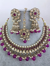 Purple Shadow Stone Kundan Necklace Set/ Bollywood Jewelry/ Indian jewelry/ Pakistani necklace/Punjabi/bridal necklace/Indian wedding