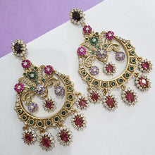 Sabyasachi-inspired CZ Syones earrings, Victorian earrings, designer earrings, Sabhya Earrings, statement long earrings, Wedding Jewelry