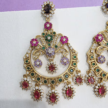 Sabyasachi-inspired CZ Syones earrings, Victorian earrings, designer earrings, Sabhya Earrings, statement long earrings, Wedding Jewelry