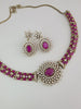 Ruby Victorian CZ American Diamond Hasli Necklace/CZ Pota Stones Necklace/Elegant/Unique Jewelry/Indian/Pakistani/Bollywood/Indian Wedding