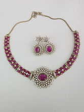 Ruby Victorian CZ American Diamond Hasli Necklace/CZ Pota Stones Necklace/Elegant/Unique Jewelry/Indian/Pakistani/Bollywood/Indian Wedding