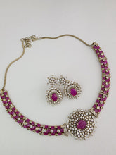 Ruby Victorian CZ American Diamond Hasli Necklace/CZ Pota Stones Necklace/Elegant/Unique Jewelry/Indian/Pakistani/Bollywood/Indian Wedding