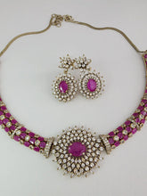 Ruby Victorian CZ American Diamond Hasli Necklace/CZ Pota Stones Necklace/Elegant/Unique Jewelry/Indian/Pakistani/Bollywood/Indian Wedding