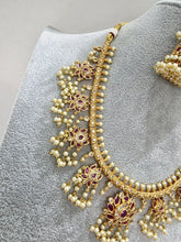 Ruby Antique Gold Lotus Necklace/Gold Necklace/Indian Choker/South Indian Necklace/One Gram Gold /Temple Jewelry/South Indian jewelry