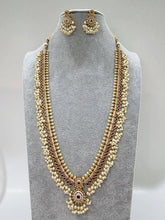Ruby Antique Gold Long Necklace/Gold Necklace/South Indian Necklace/One Gram Gold /Temple Jewelry/South Indian jewelry