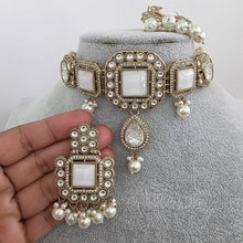 White pearl Kundan choker Necklace/Bollywood Jewelry/Indian bridal Kundan necklace/indian Pakistani Punjabi wedding jewelry