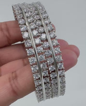 Set of 2 Cz Classic Bangles With Rhodium Plating,/Bracelet/Indian Party Wear Bangles/CZ stone bangles/Indian wedding/bridal jewelry