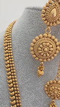 Long Antique gold plated mala Necklace/Indian Long Necklace/Temple Jewelry/Necklace Mala/Indian/South Jewelry/Indian Wedding/Rani Haar