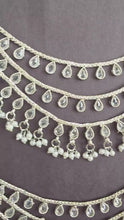 Silver Polki Ear Chain pair/Sahare/Pearl kaan chain/Earring support chain/Indian/Pakistani/Bahubali Earrings/Kaan Sahara 2pcs