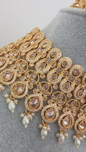 White Bridal gold Polki necklace set, Bridal Jewelry, Indian Pakistani wedding Jewelry, Polki bridal necklace, Indian Necklace